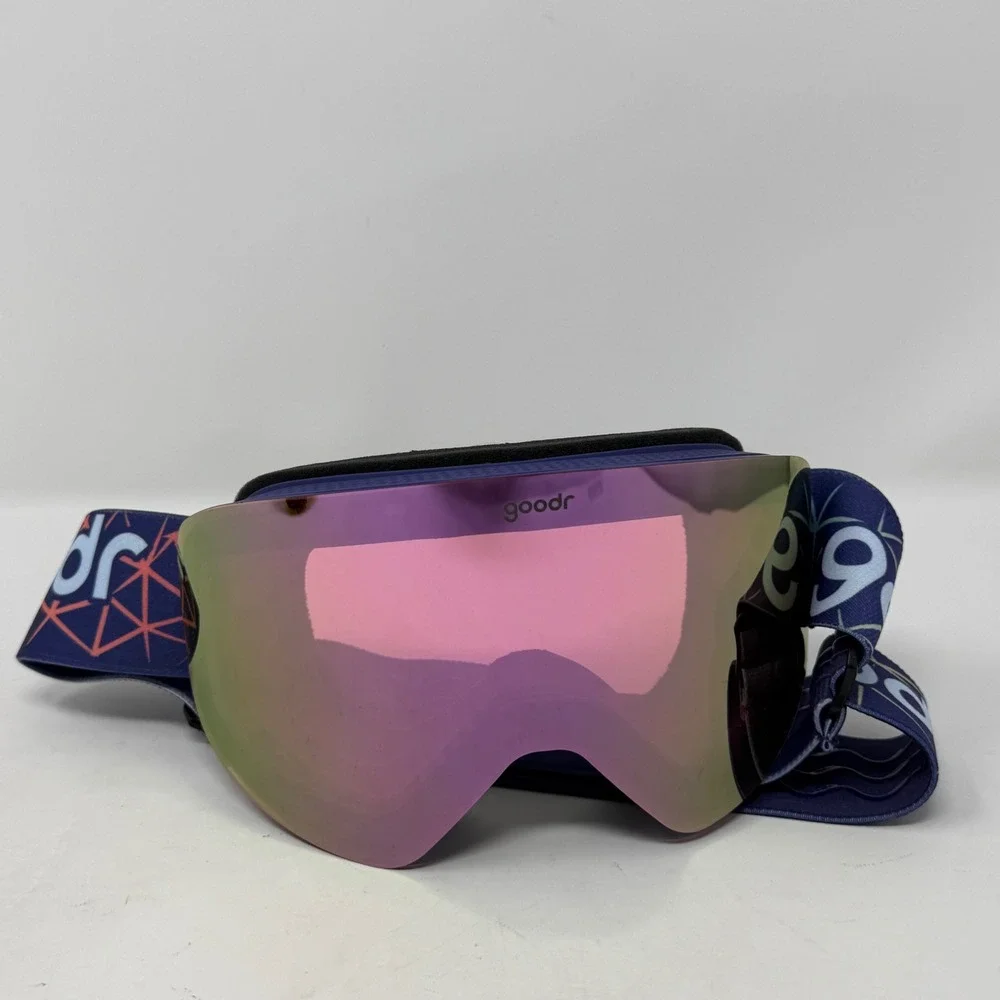 Goodr Snow Goggles Purple Pink Mirrored Yellow Interchangeable Lens Ski Board
